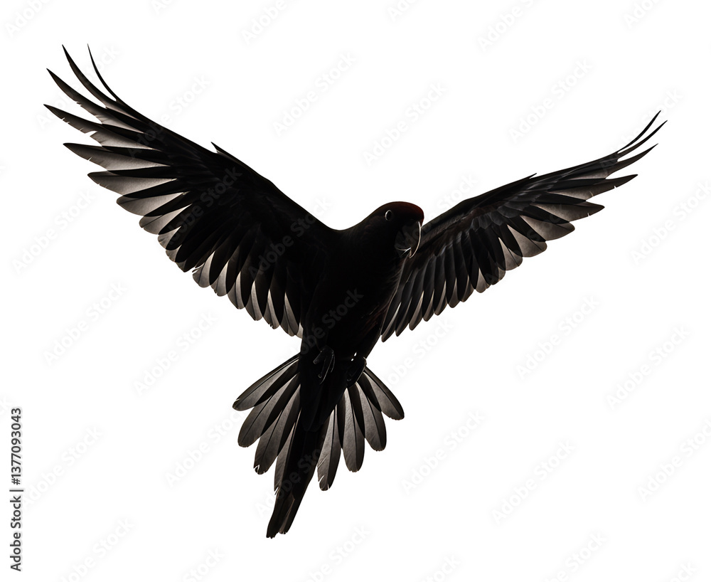 Obraz premium 優雅に舞う黒い鳥シルエット
