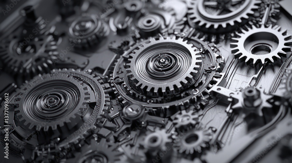 Intricate Machinery: A Close-Up of Interlocking Gears Intricate Machinery: A Close-Up of Interlocking Gears