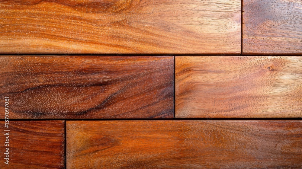 Fototapeta premium Closeup of a detailed, weathered mango wood surface with a rustic, natural pattern of cracks and grain