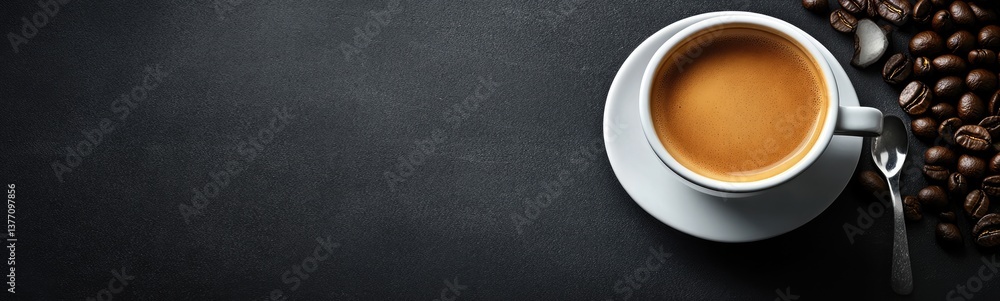 Espresso in White Cup on Dark Surface (1) Espresso in White Cup on Dark Surface (1)