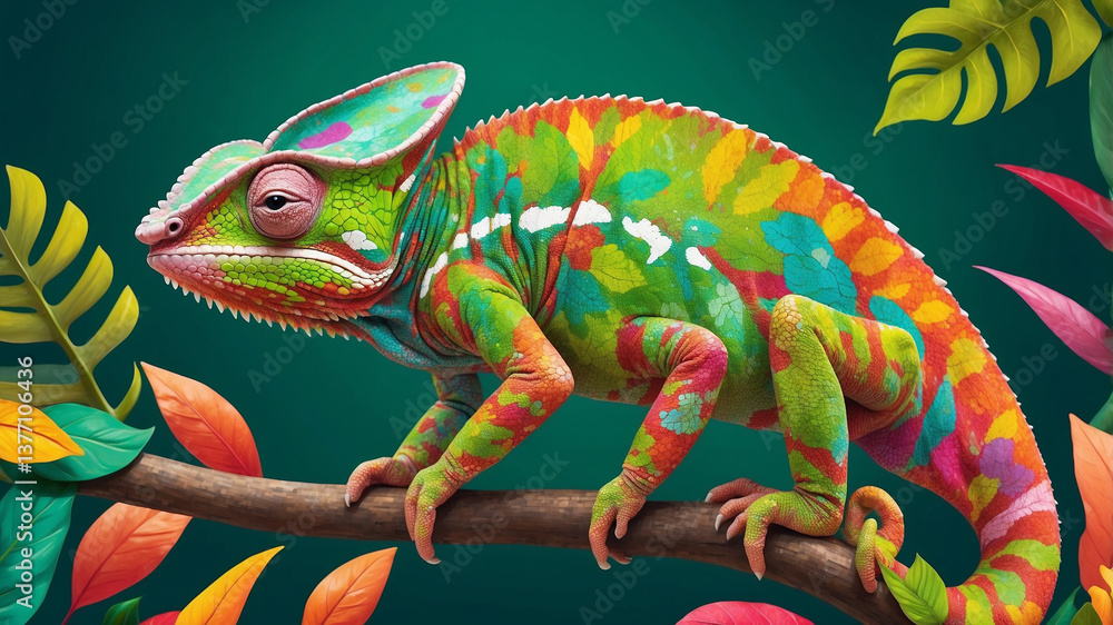 Obraz premium chameleon on a branch