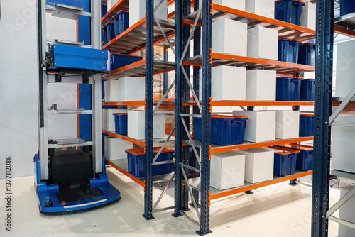Warehouse robot. Trolley fo...