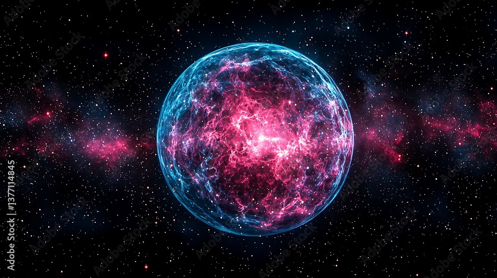 Fototapeta premium Cosmic Energy Sphere Abstract Background