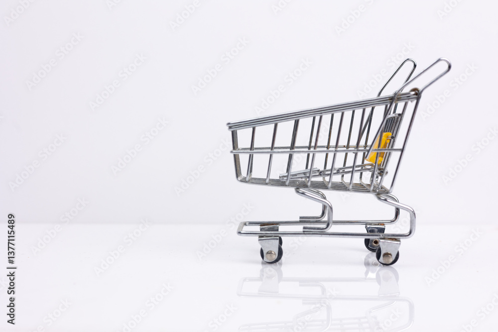 Empty Shopping Cart on White Background Empty Shopping Cart on White Background