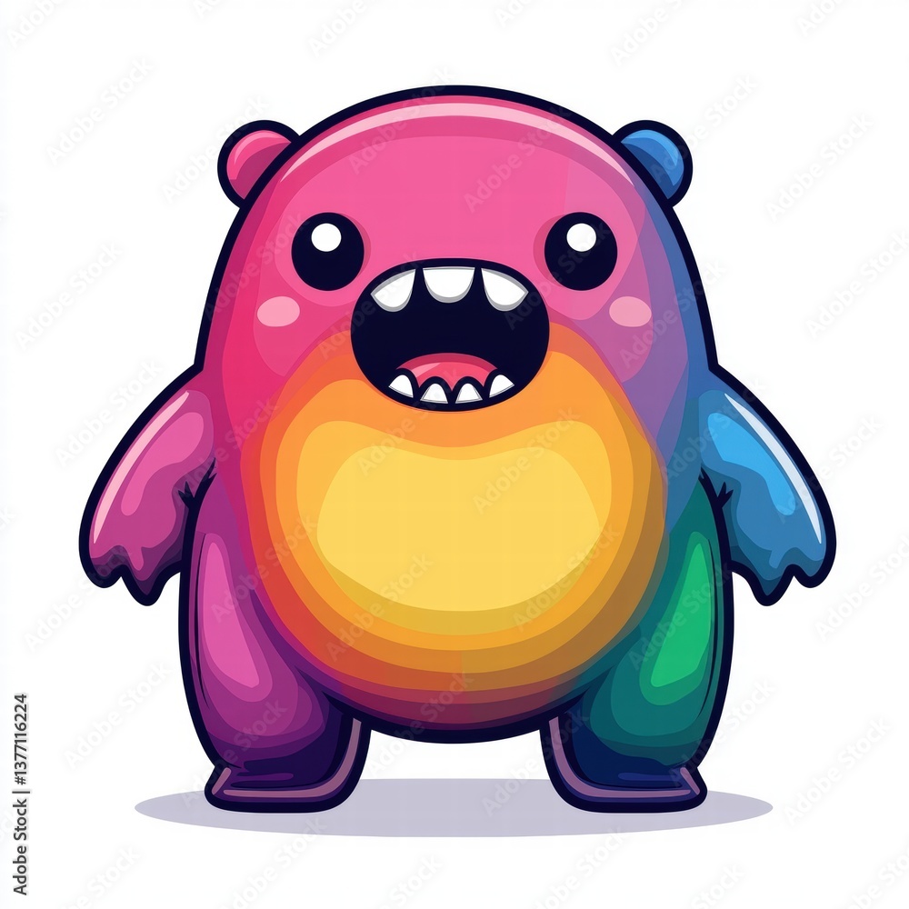 A colorful, cartoonish bear character with a cheerful expression and vibrant gradient colors, exuding a playful and whimsical vibe. A colorful, cartoonish bear character with a cheerful expression and vibrant gradient colors, exuding a playful and whimsical vibe.