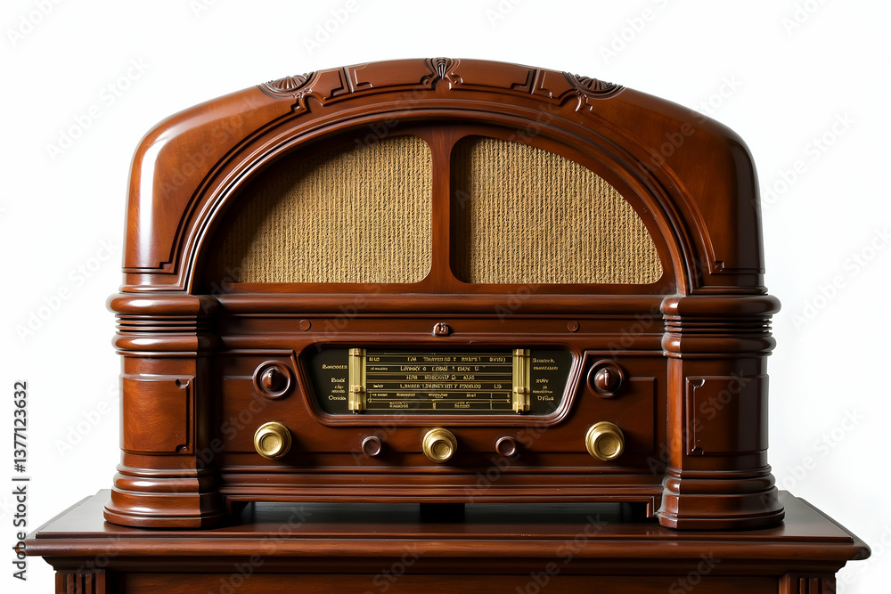 Exquisite Antique Radio, A Nostalgic Journey Back in Time with Intricate Details and Timeless Charm, Showcasing the Beauty of Vintage Technology and Classic Design