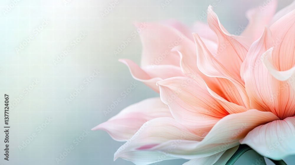 Fototapeta premium Soft Pink Blossom of a Beautiful Flower Against Gentle Background