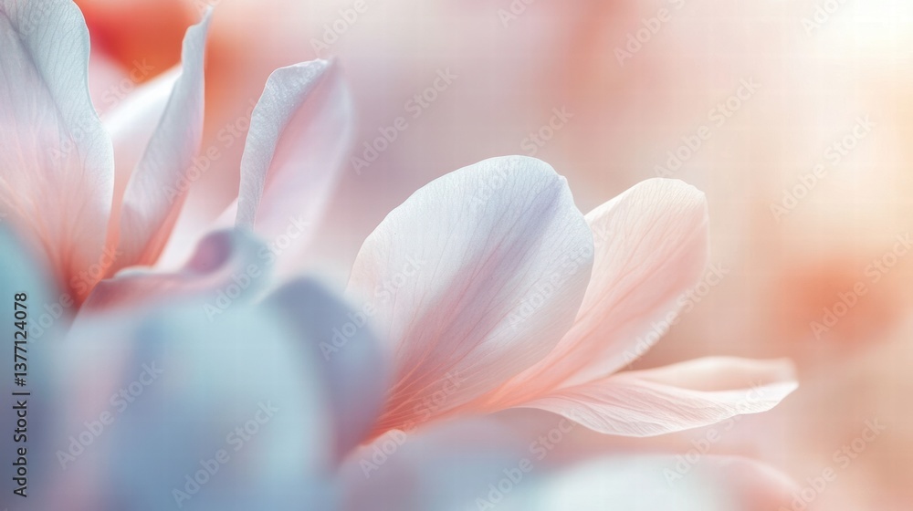 Fototapeta premium Delicate Floral Petals with Soft Color Gradients in Background