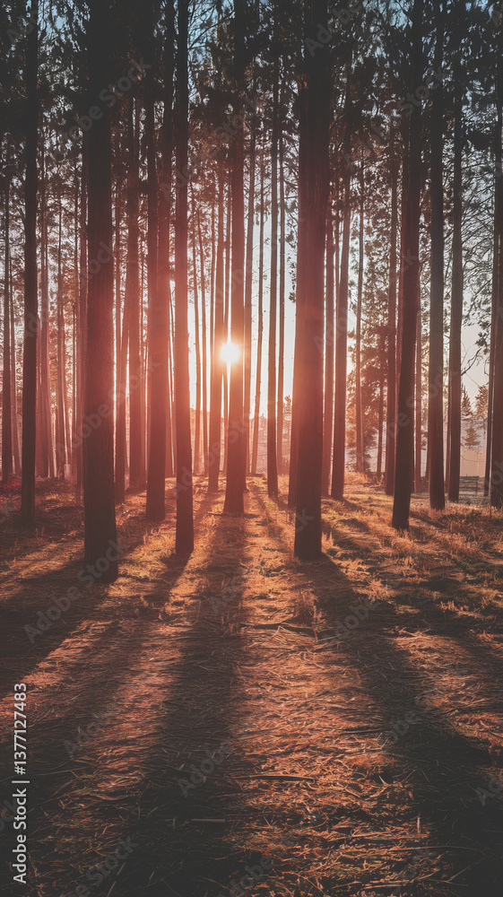 Obraz premium Golden Serenity in the Forest