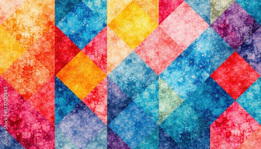 Geometric Pattern with Vibrant Watercolors and Shapes, design element, abstract, vibrant Geometric Pattern with Vibrant Watercolors and Shapes, design element, abstract, vibrant