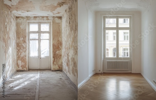 Wallpaper Mural Room Renovation Before and After Torontodigital.ca