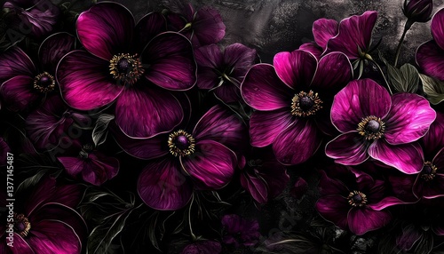 Fototapeta Naklejka Na Ścianę i Meble -  Photorealistic representation of stunning flowerbeds.