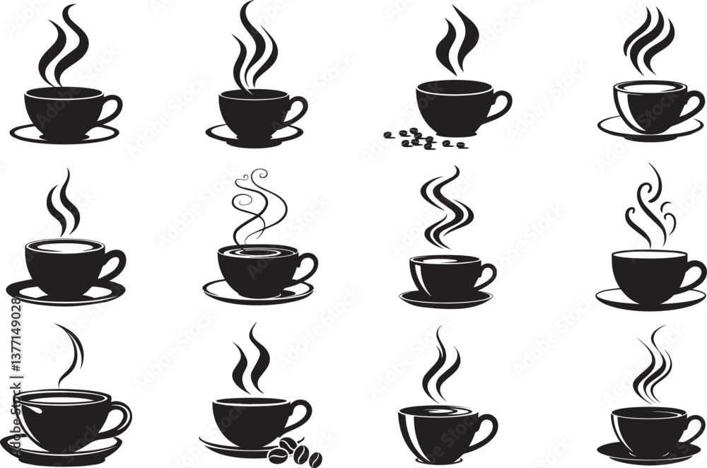 Coffee Cups Silhouette Collection Coffee Cups Silhouette Collection