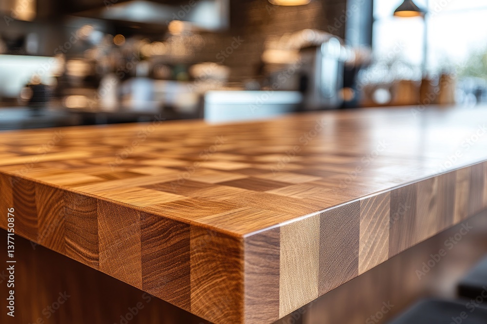 Wooden countertop in a cafe Wooden countertop in a cafe