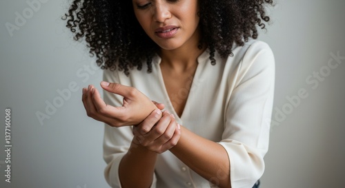 Wrist Pain: Woman Experiencing Discomfort and Seeking Relief