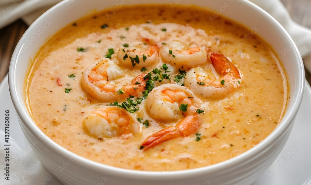 Creamy Shrimp and Crab Bisque, Generative AI Creamy Shrimp and Crab Bisque, Generative AI