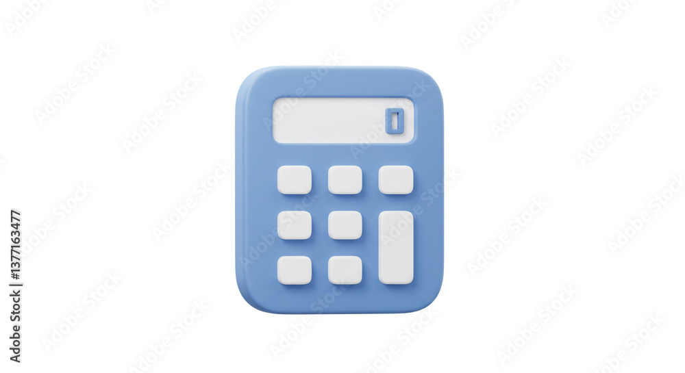 A charming pastel blue calculator ready to help with calculations, showcasing a clean and simple design. A charming pastel blue calculator ready to help with calculations, showcasing a clean and simple design.