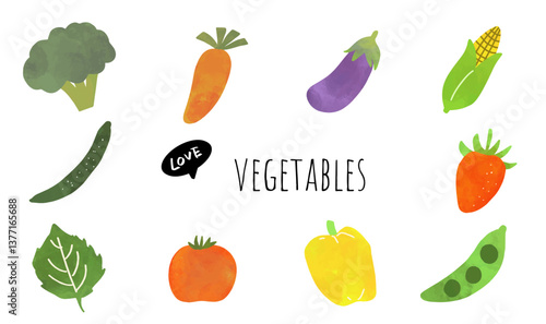 可愛い野菜のイラストセット