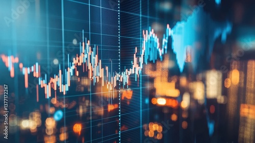 Financial Data Visualization with Stock Market Chart Background