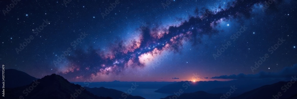 Vast starry night sky with Milky Way and constellations, galaxy, constellation Vast starry night sky with Milky Way and constellations, galaxy, constellation