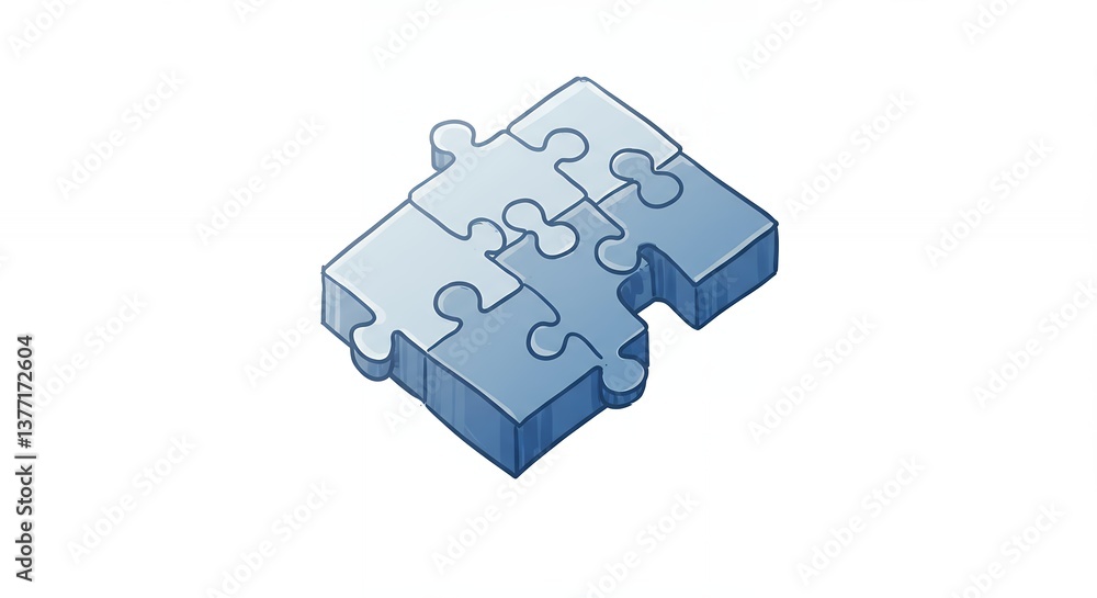 Connecting Puzzle Pieces for Problem Solving and Business Strategy Illustration Connecting Puzzle Pieces for Problem Solving and Business Strategy Illustration