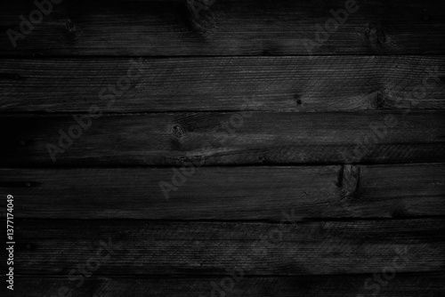 Obraz na płótnie Black white old wooden wall. Close-up. Dark grunge background for design. w salonie