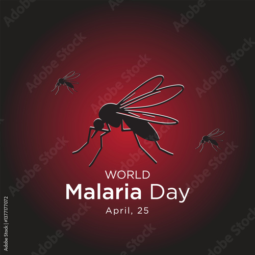 World Malaria Day Vector Illustration of a Mosquito for social media post