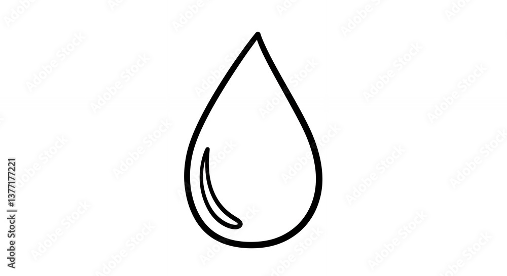 Depicting Simple Water Drop Vector Icon with a White Background Depicting Simple Water Drop Vector Icon with a White Background