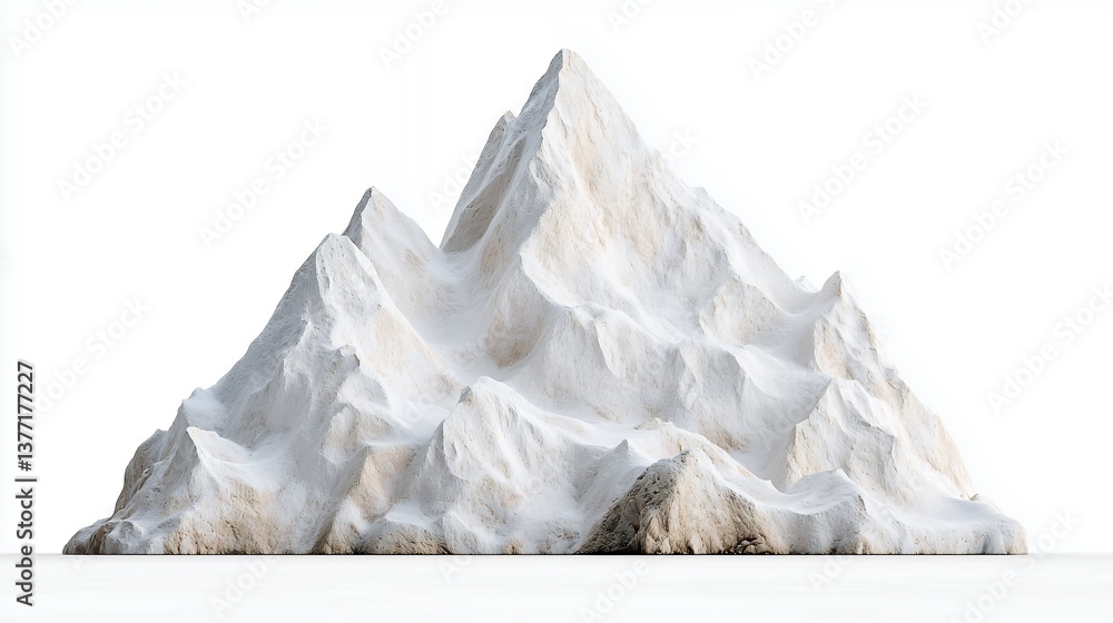 White Textured Mountain Peak 3D Render White Textured Mountain Peak 3D Render