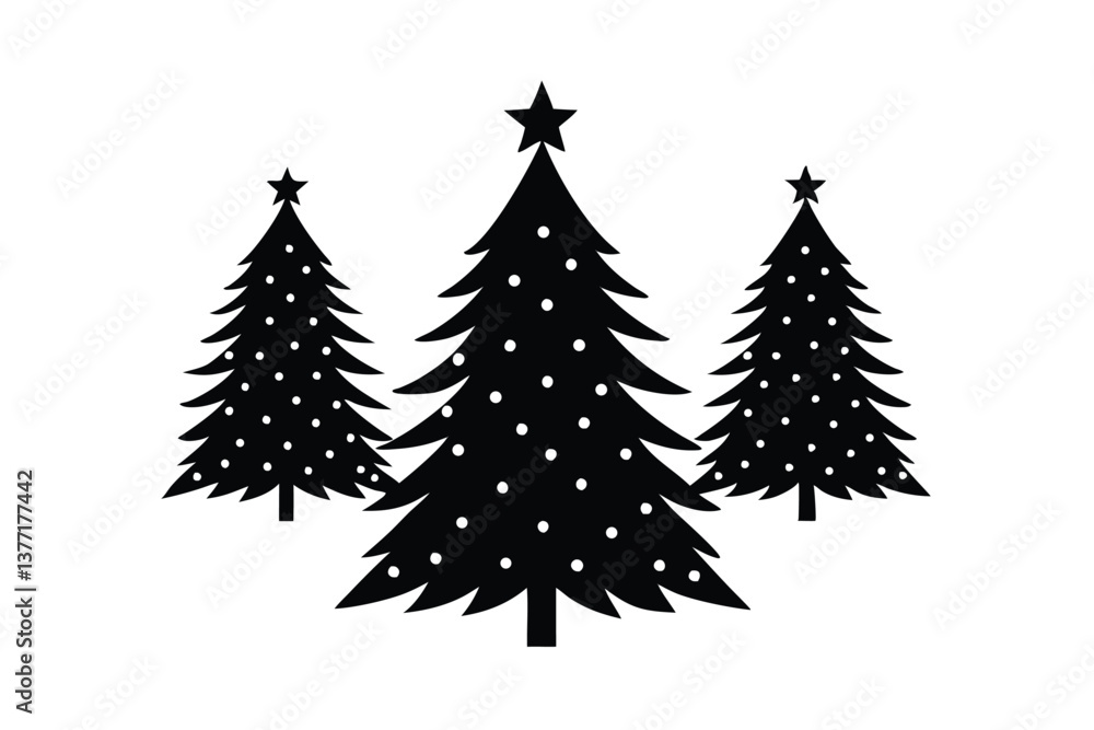 Obraz premium christmas-trees-white-background eps