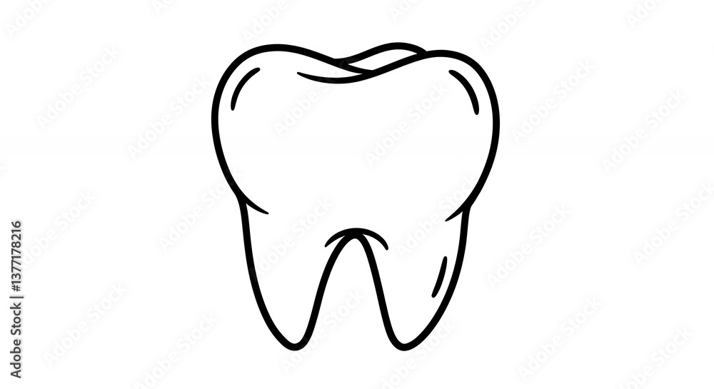 Tooth Line Art Simple and Clean Design for Dental Care Tooth Line Art Simple and Clean Design for Dental Care