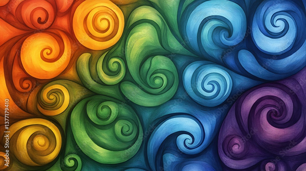 Rainbow Swirls Abstract Background. Rainbow Swirls Abstract Background.