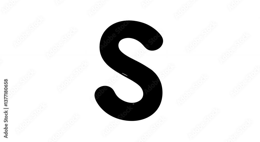 Isolated Black Letter S on White Background for Alphabet Designs Isolated Black Letter S on White Background for Alphabet Designs