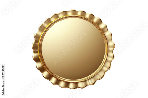 Shiny Gold Badge with Decorative Edge for Achievement Award Design