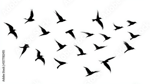 A Flock of Birds in Flight