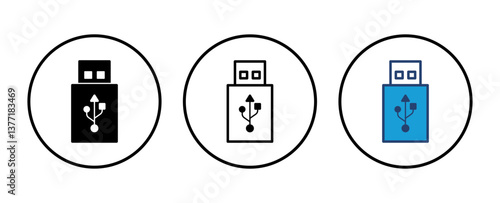 Usb icon vector. Flash disk icon vector