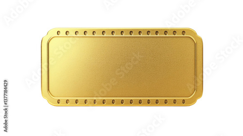 Blank Gold Plate for Awards or Labels with Elegant Design