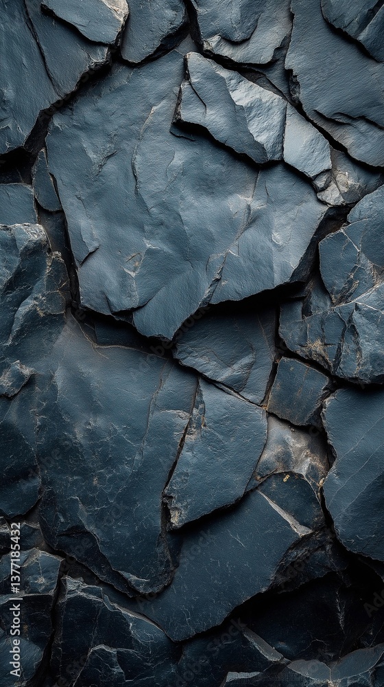 Dark slate rock with an irregular shape and rich texture Dark slate rock with an irregular shape and rich texture