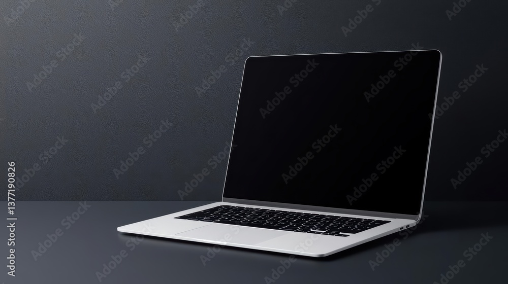 Elegant laptop screen with a subtle, monochrome risk management dashboard Elegant laptop screen with a subtle, monochrome risk management dashboard