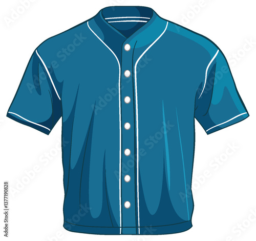 Blue Baseball Jersey Vector Illustration
