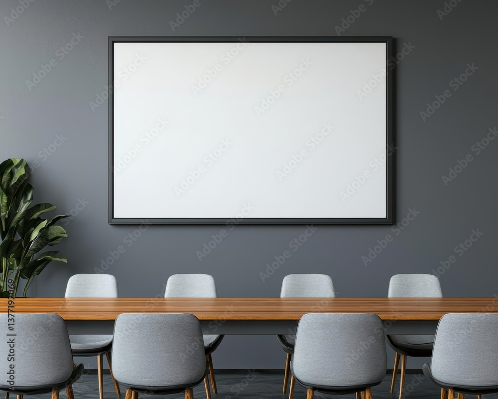 Clean, modern boardroom with a simple white presentation slide on continuity planning Clean, modern boardroom with a simple white presentation slide on continuity planning