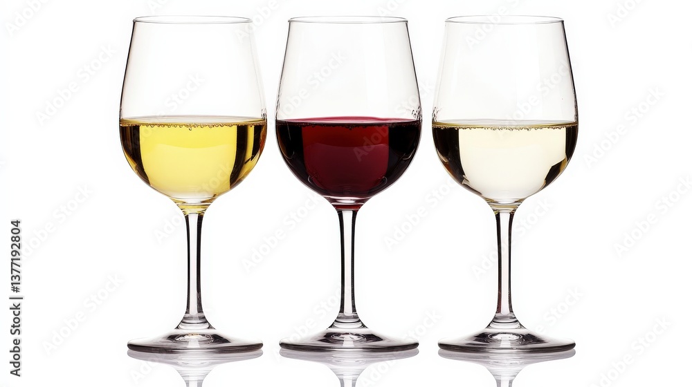 Three Wine Glasses of Different Colors Three Wine Glasses of Different Colors