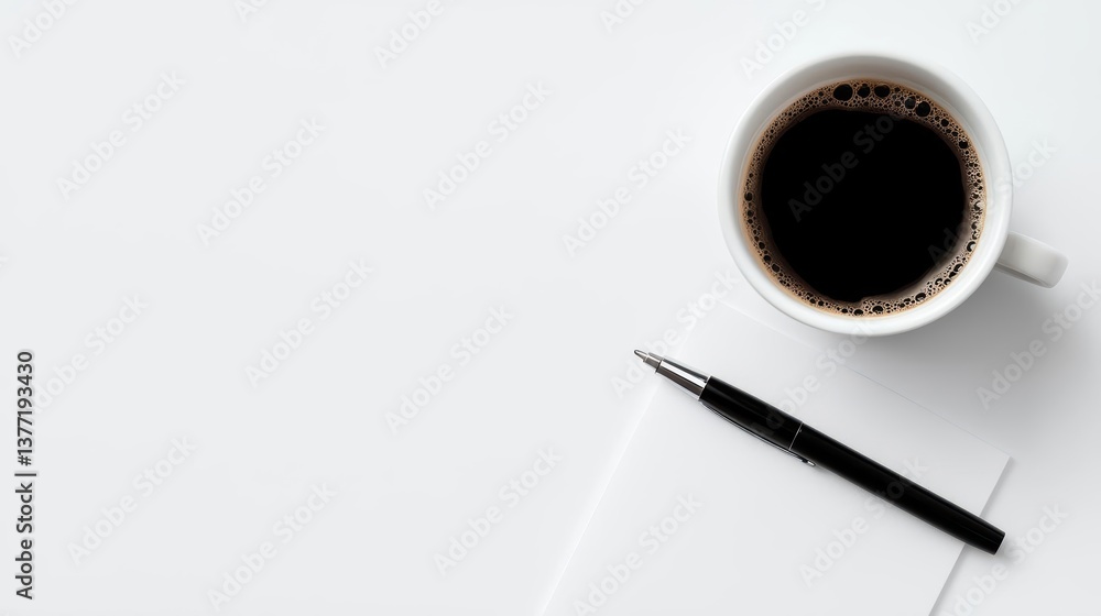 Flatlay of a wellorganized business continuity guide with a pen and coffee cup Flatlay of a wellorganized business continuity guide with a pen and coffee cup