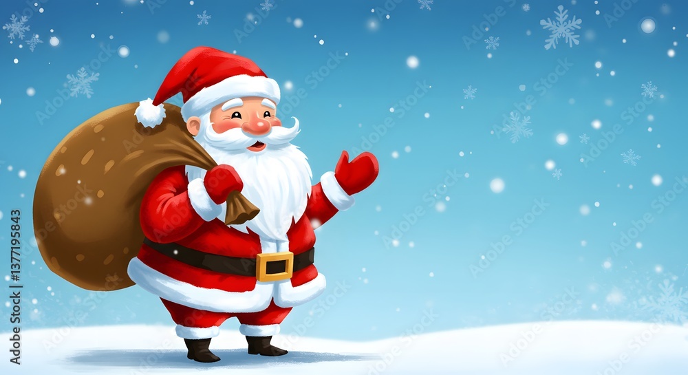 Santa Claus celebrating Christmas in a snowy winter landscape Santa Claus celebrating Christmas in a snowy winter landscape