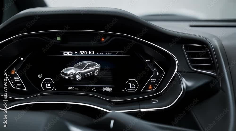 Electric Car Dashboard Showcases Innovation and Futuristic Functionality Electric Car Dashboard Showcases Innovation and Futuristic Functionality