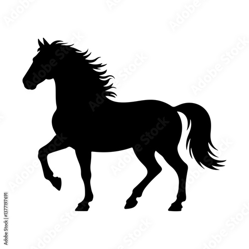Horse Silhouette – Black Stallion Vector Illustration