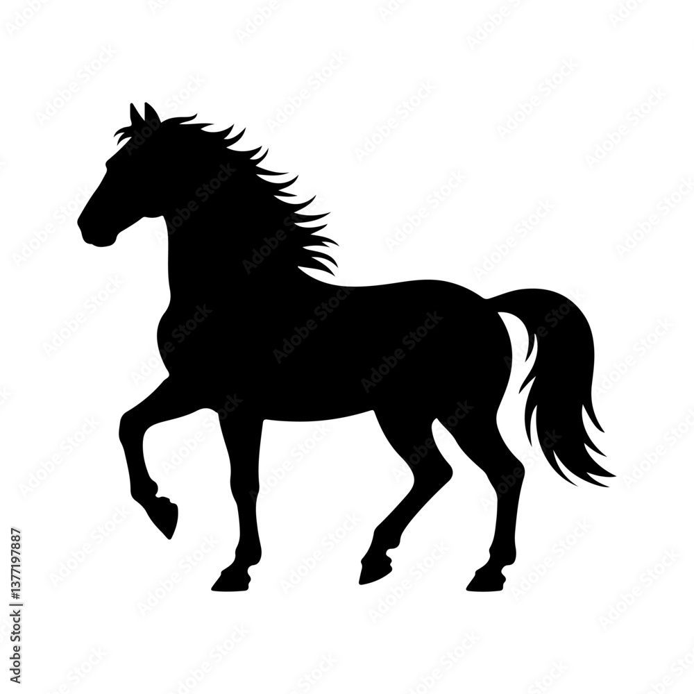 Horse Silhouette – Black Stallion Vector Illustration Horse Silhouette – Black Stallion Vector Illustration