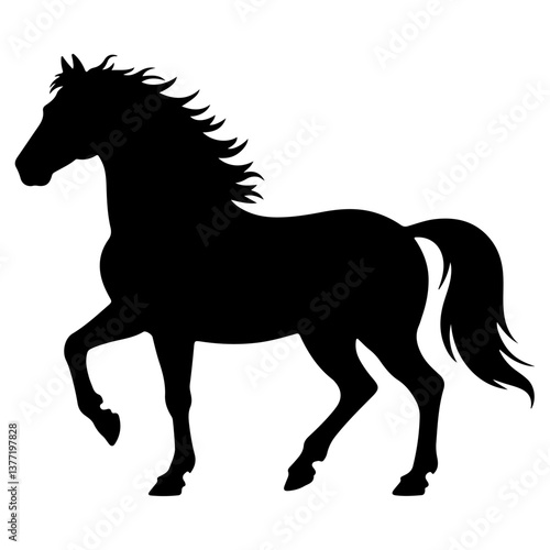 Horse Silhouette – Black Stallion Vector Illustration