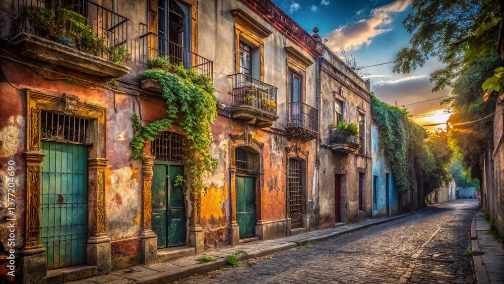 Fototapeta premium Empty Street in Mexico City: Urban Exploration Photography