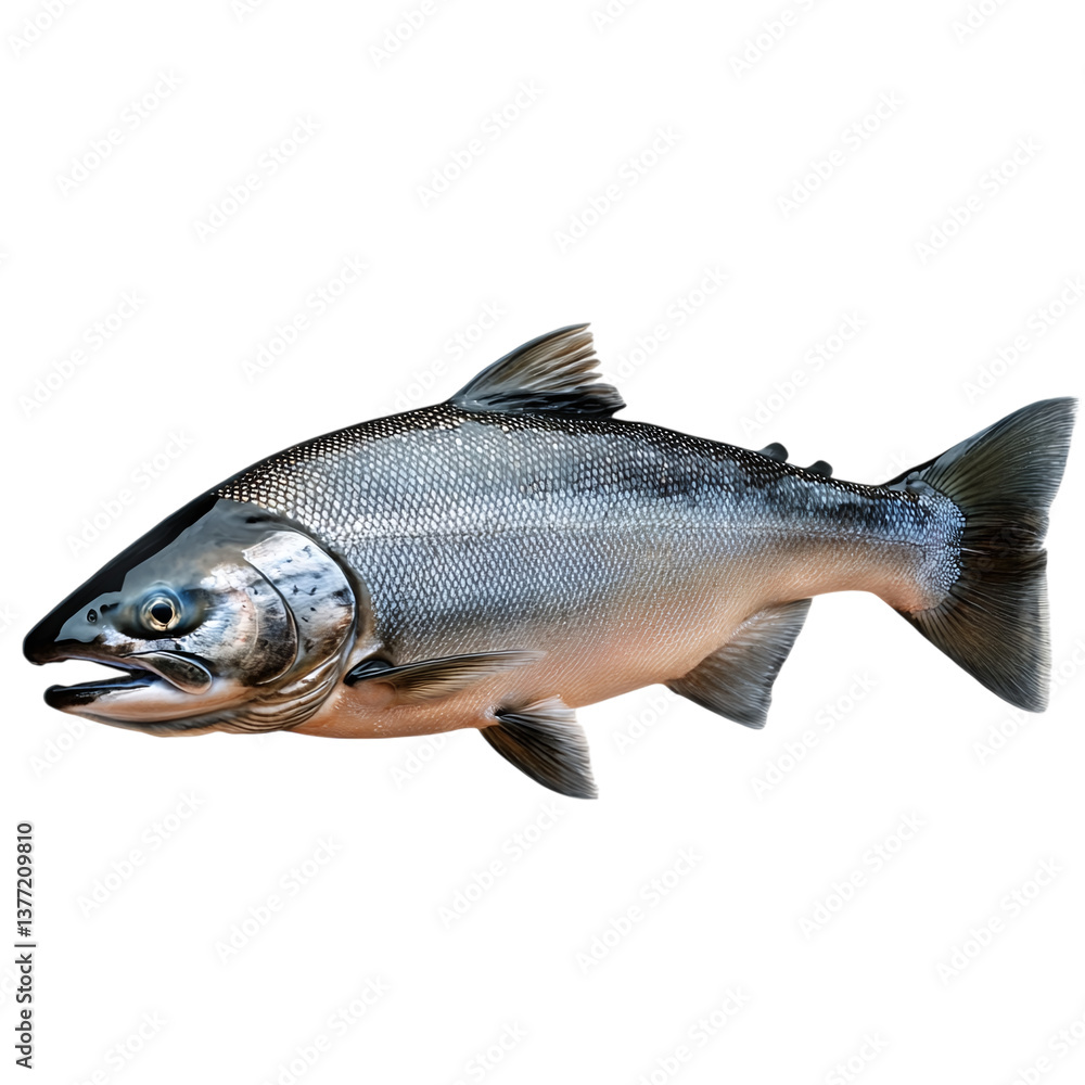 Naklejka premium salmon fish isolated on a transparent background